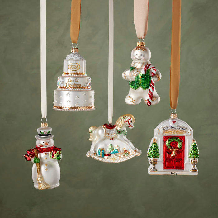 2026 Blown Glass Baby's 1st Christmas Rocking Horse Ornament