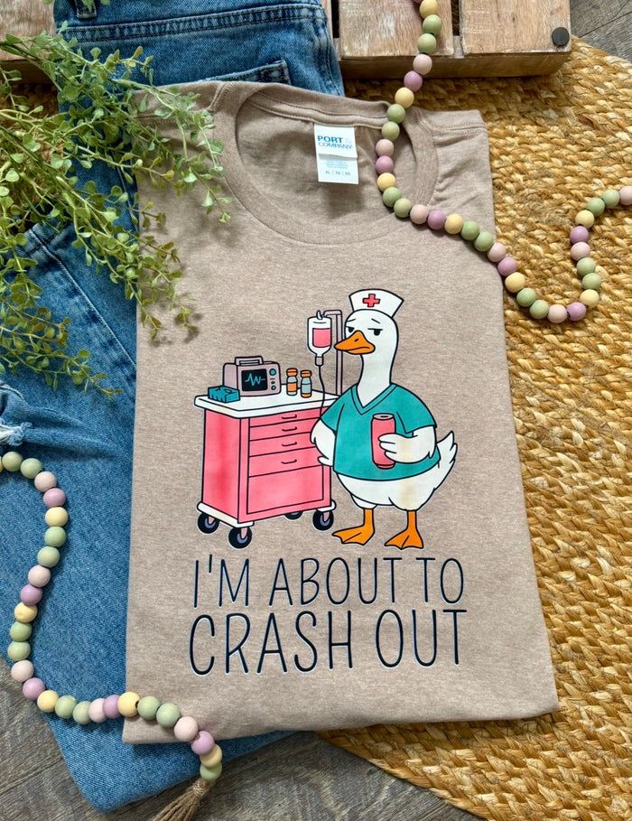 About To Crash Out Desert Tan Tee