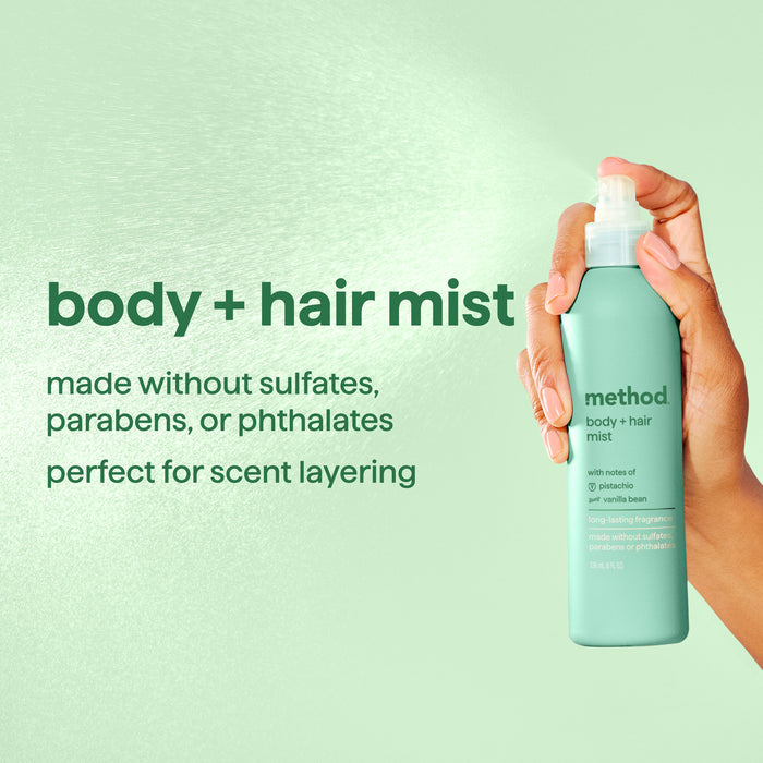 body + hair mist - pistachio + vanilla, 8 fl oz