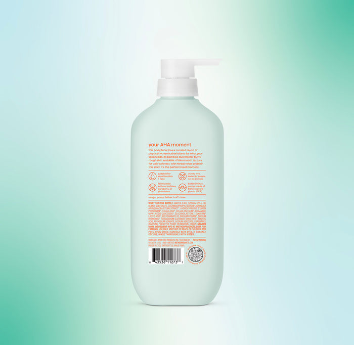 body wash tonic - micro buffing, bamboo dust, AHA + PHA, 17 fl oz