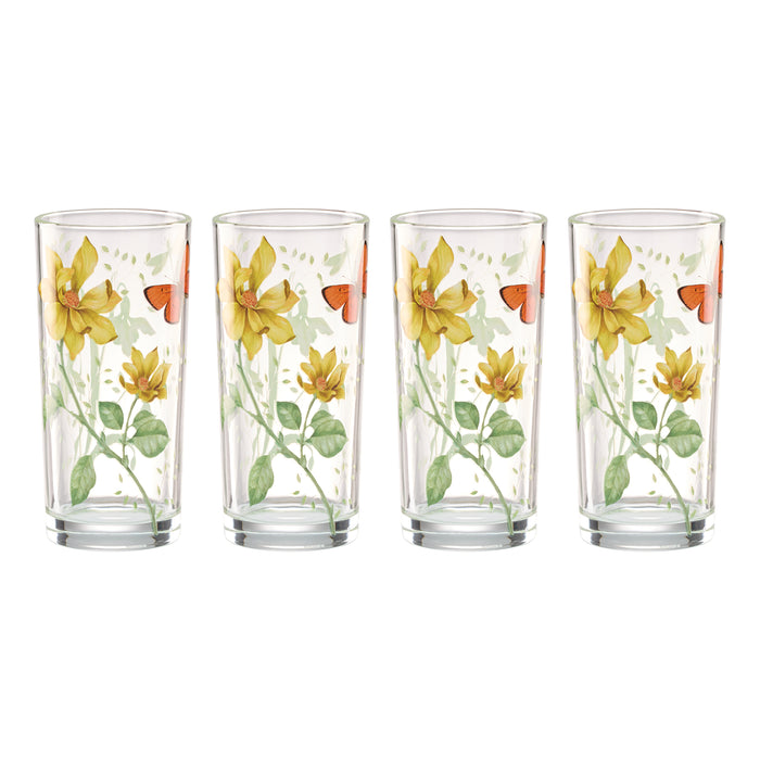 Butterfly Meadow Decal Highball, Set of 4