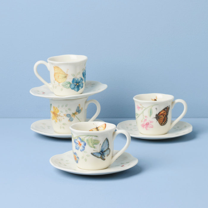 Butterfly Meadow Espresso Cup & Saucers, Set of 4