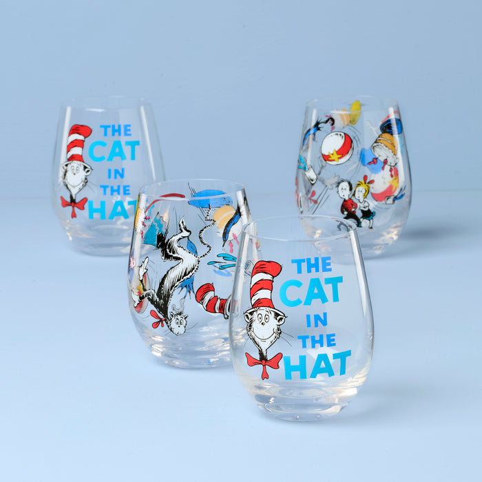 Cat In The Hat Tumblers, Set of 4