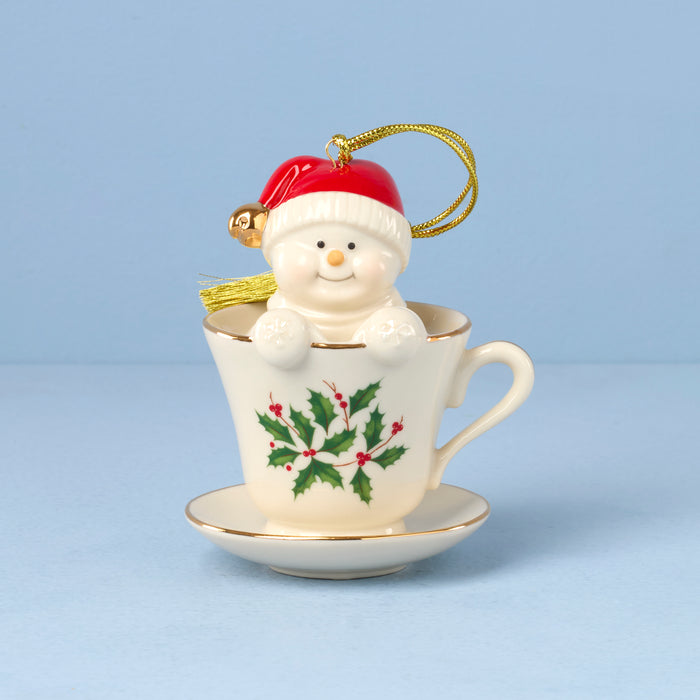 Coffee Tea & Me Snowman Ornament