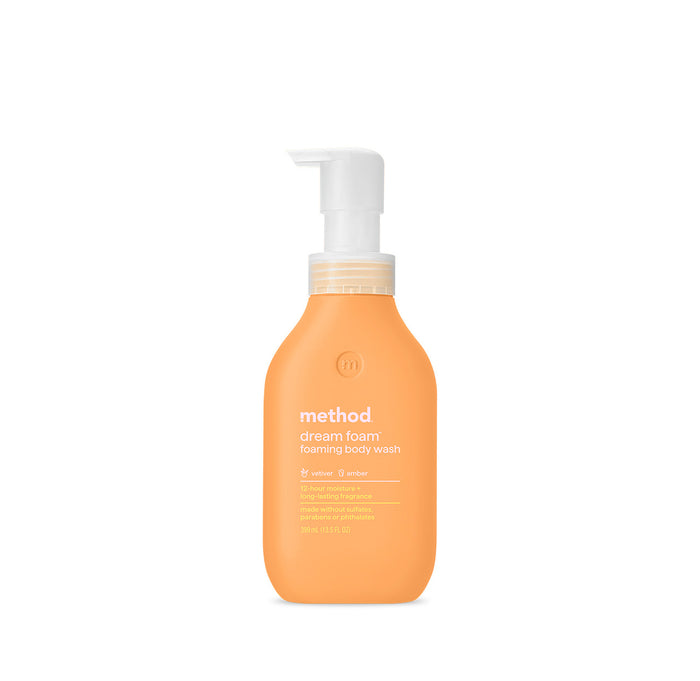 dream foam | foaming body wash - vetiver + amber, 13.5 fl oz