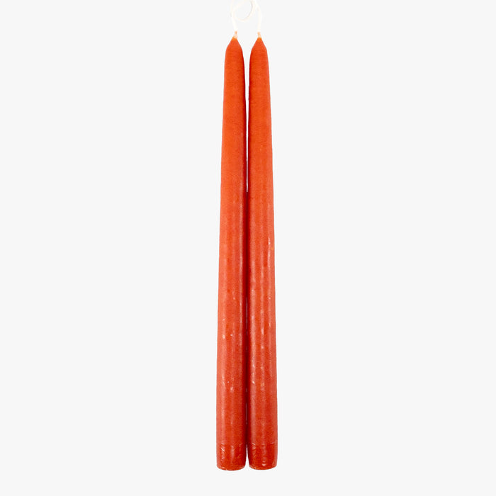 Dripless Vermillion 12" Taper Candles, Set of 2