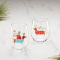 Feeling Festive Dog Stemless Wine Glasses, Set of 2