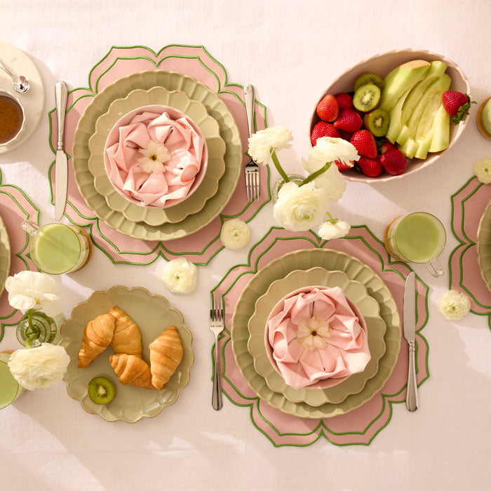 French Perle Scallop Blush Serving Bowl