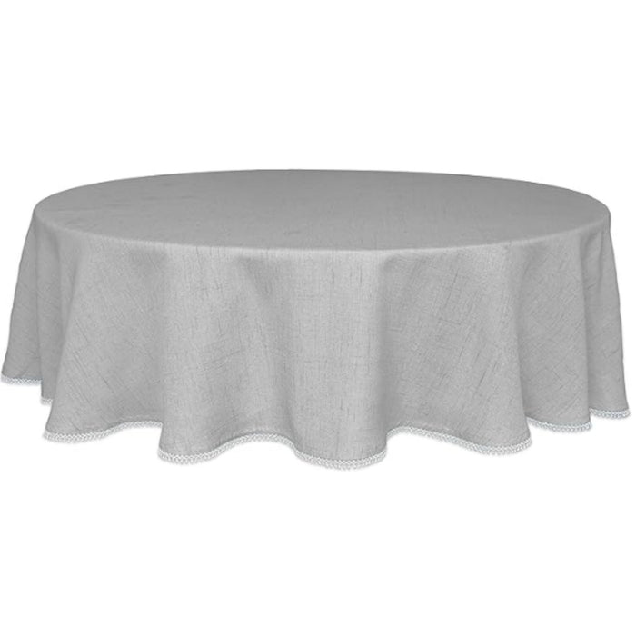 French Perle Solid Dove Grey 70x70 Round Tablecloth