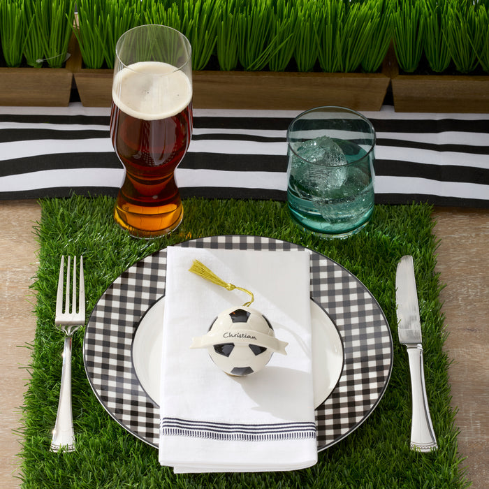 Gingham Black Dinner Plates, Set of 4