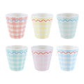 Gingham Reusable Cups, Set of 6
