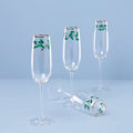 Holiday Decal Flute Glasses, Set of 4