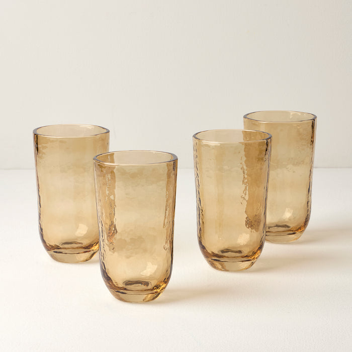 Homespun Amber Tall Tumbler - Set Of 4