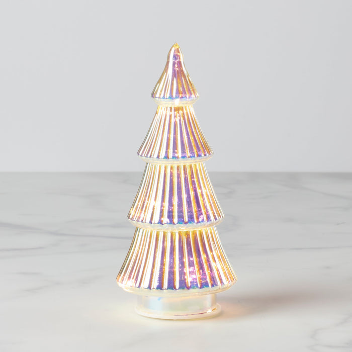 Led Lit Iridescent Glass Holiday Tree