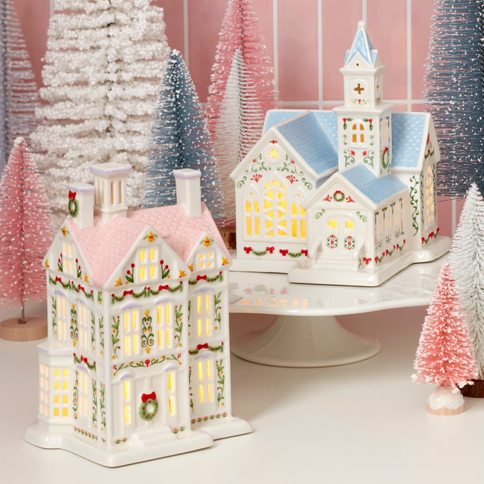 Lenox Holiday Village Lit Christmas Church Figurine