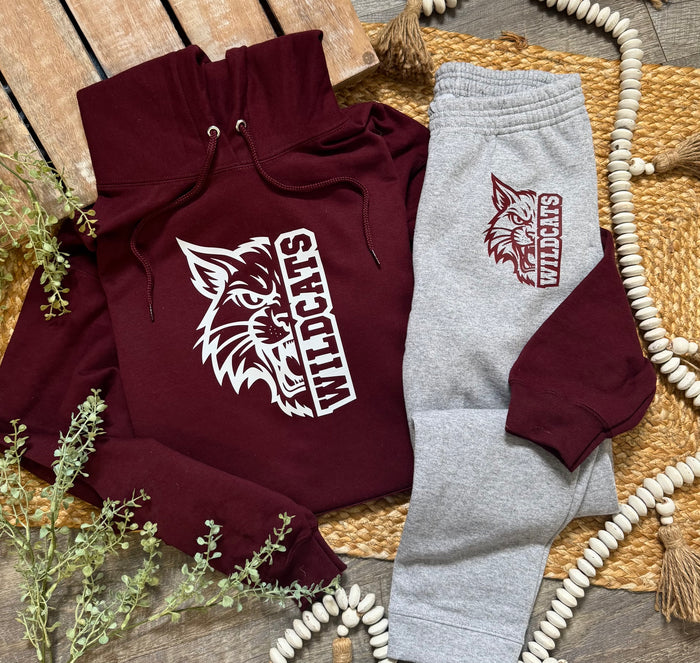 Maroon Wildcats Grey Joggers - Adult & Youth Sizes
