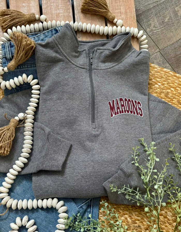 Maroons Graphite 1/4 Zip - Adult & Youth Sizes