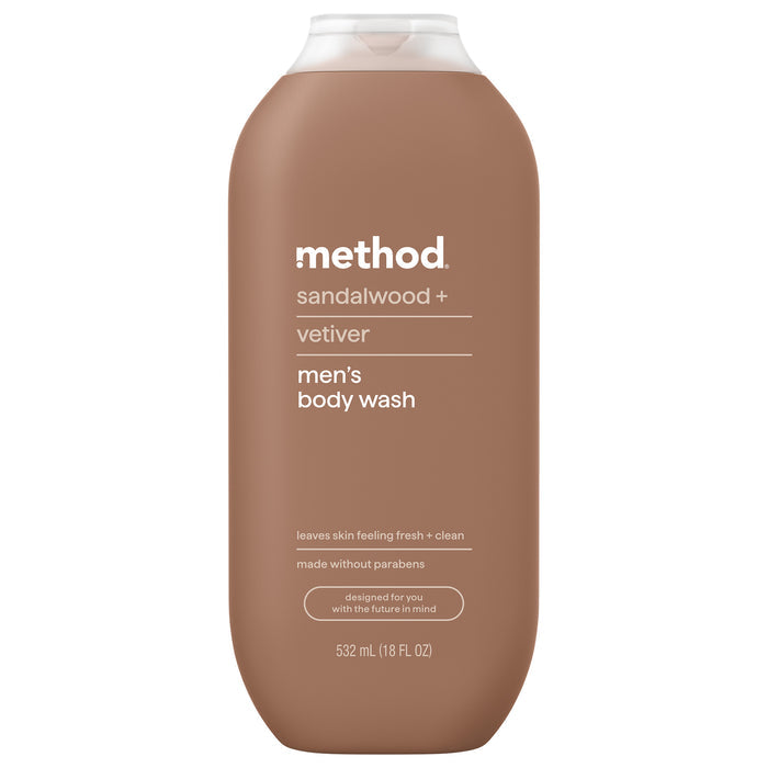 men's body wash - sandalwood + vetiver, 18 fl oz