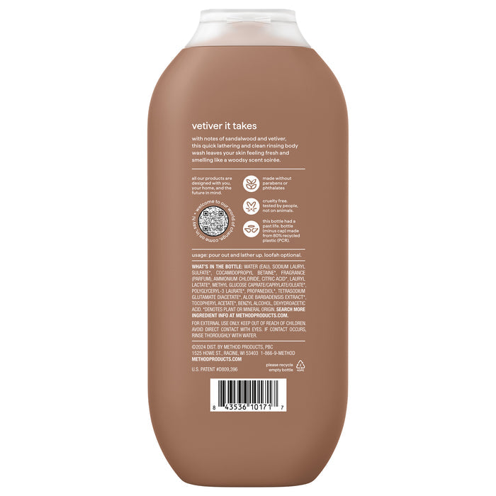 men's body wash - sandalwood + vetiver, 18 fl oz