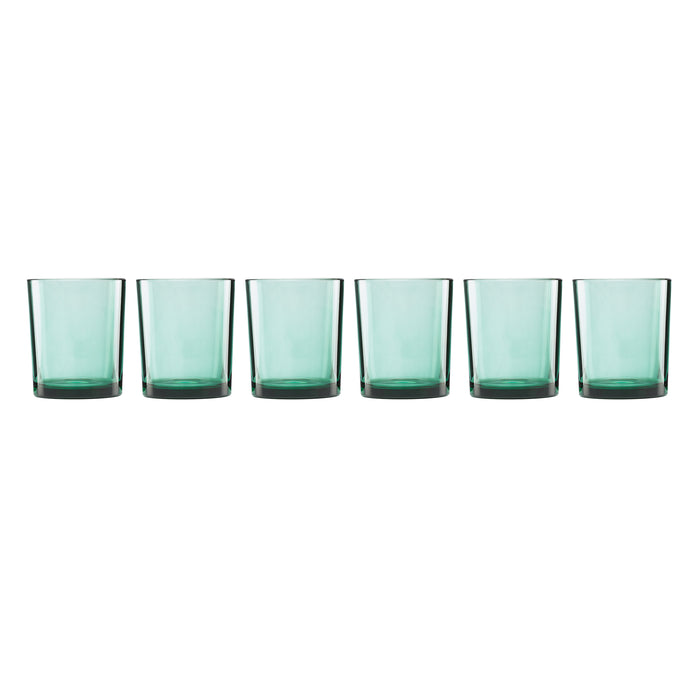 Merry & Bright Stackable Green Tall Glasses, Set Of 6