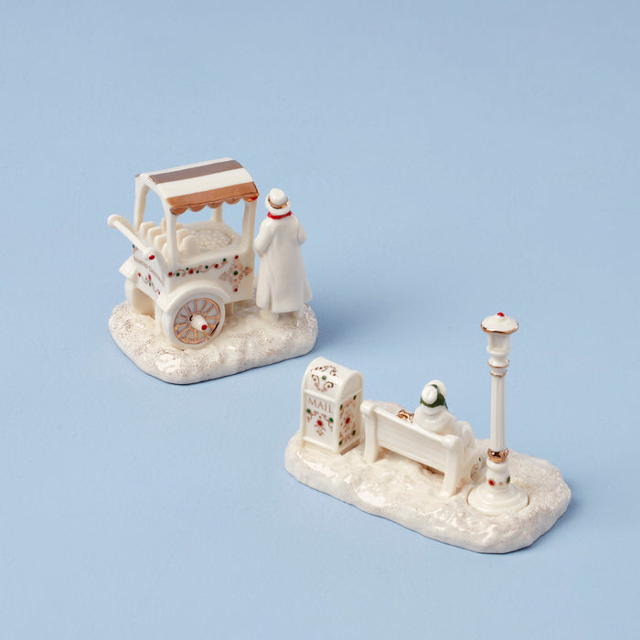 Mistletoe Park 2-Piece Parkbench & Chestnut Seller Figurine Set