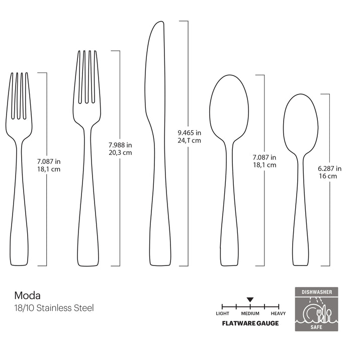 Moda Gold Satin 20-Piece Flatware Set