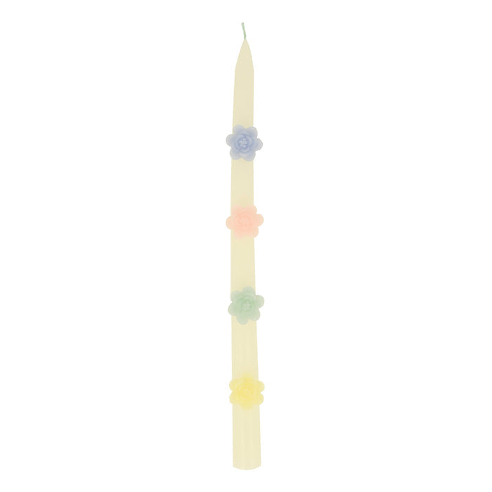 Pastel Flowers Taper Candles, Set of 2