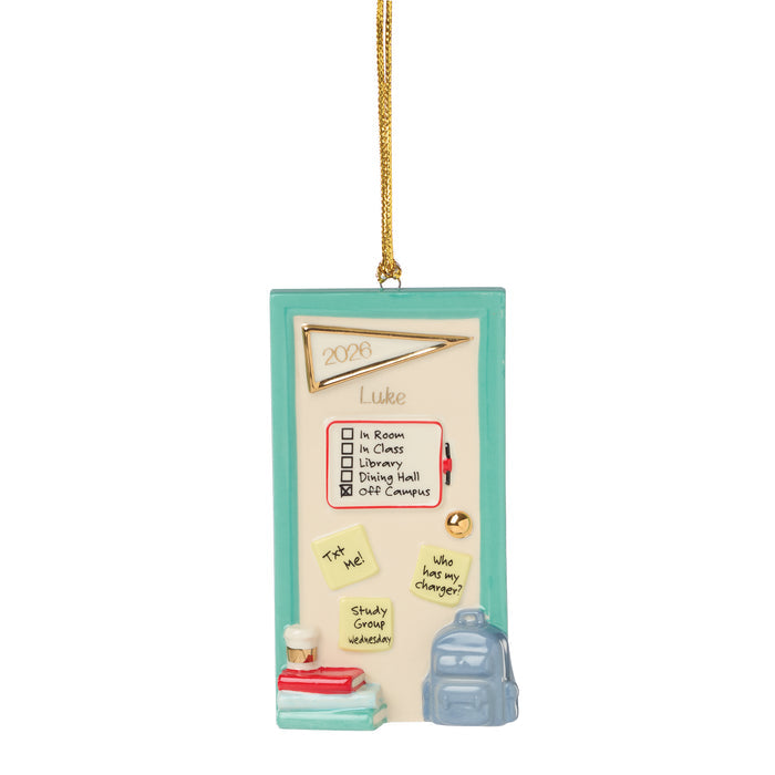 Personalized College Dorm Door Ornament