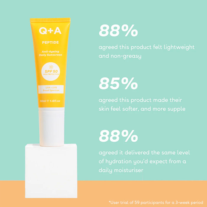 Q+A Peptide SPF 50 Anti-Ageing Daily Sunscreen