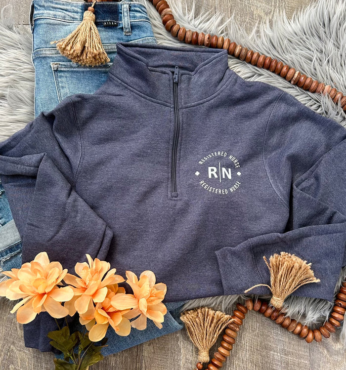 Registered Nurse Heather Navy 1/4 Zip