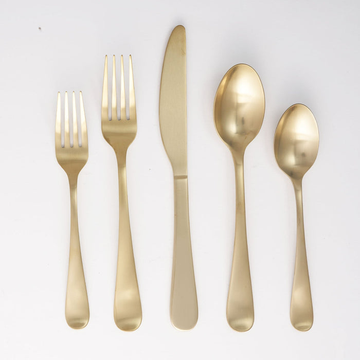 Rhiannon Champagne Satin 20-Piece Flatware Set