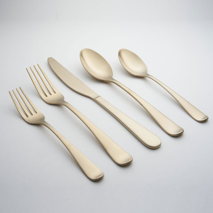 Rhiannon Champagne Satin 20-Piece Flatware Set