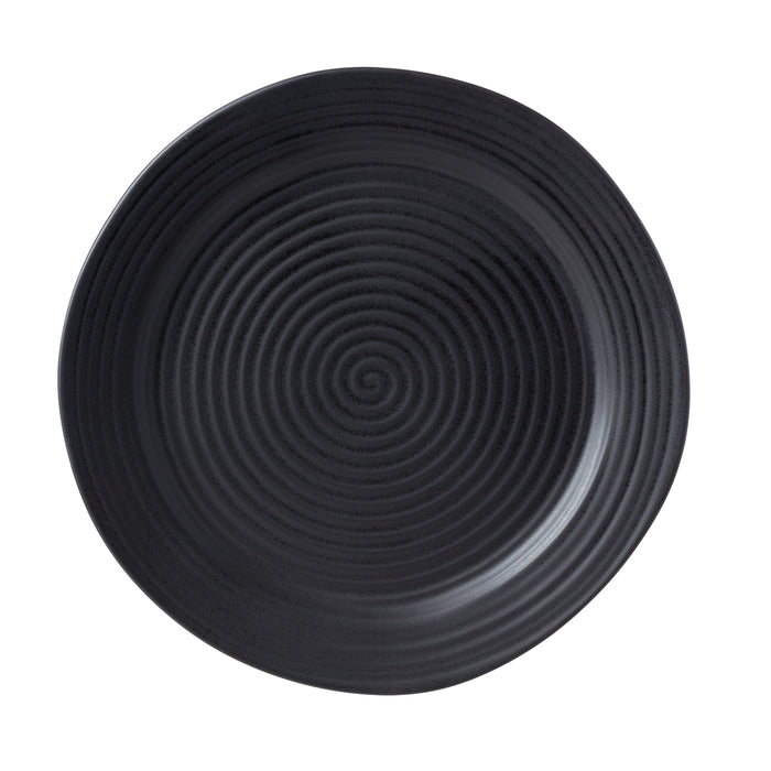 Ridge Black Dinner Plate