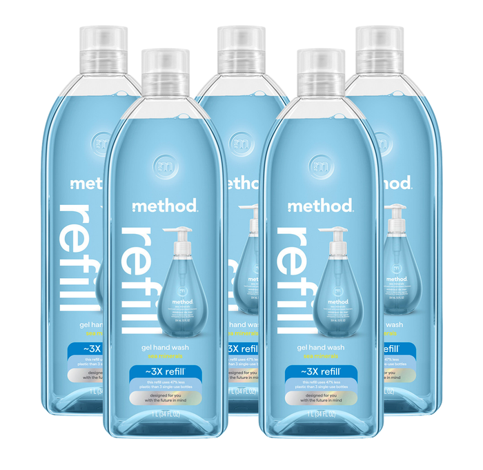 sea minerals gel hand wash refill 5-count bundle, 170 fl oz