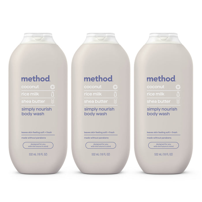 simply nourish body wash 3-count bundle, 54 fl oz