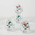 Snoopy Christmas Skating Tumblers, Set of 4
