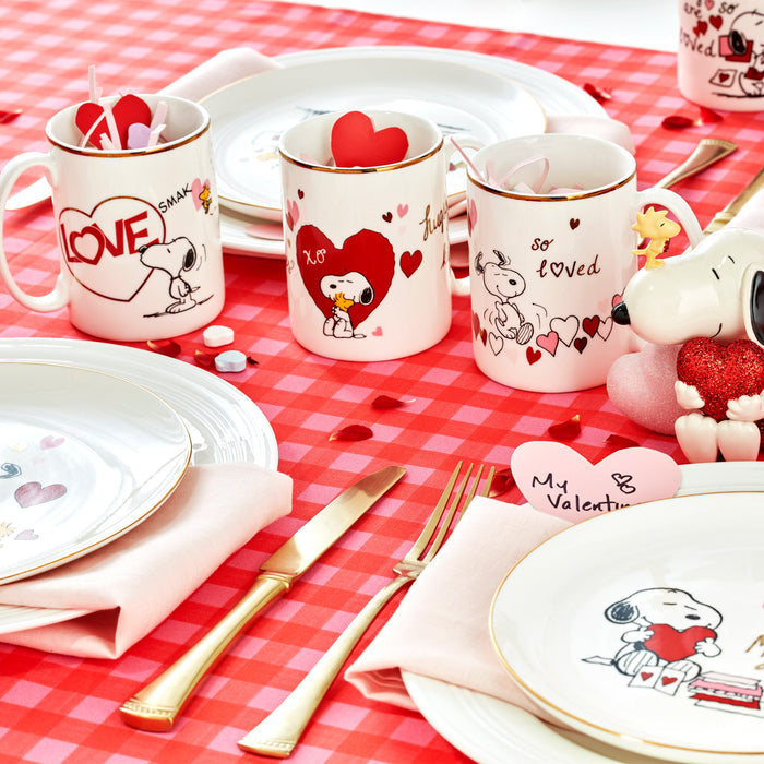Snoopy Valentine's Day Accent Plates, Set of 4