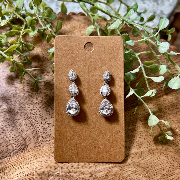 Three Teardrop Dangle Earrings