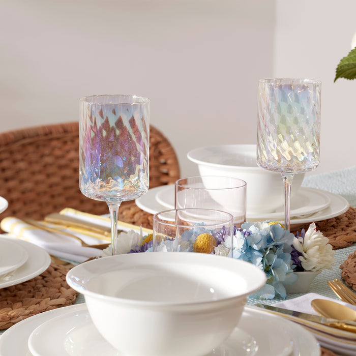 Tuscany Classics Iridescent White Wine Glasses, Set of 4
