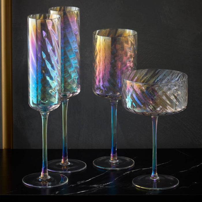 Tuscany Classics Iridescent White Wine Glasses, Set of 4