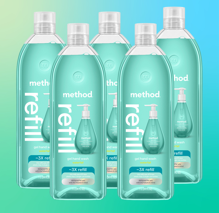 waterfall gel hand wash refill 5-count bundle, 170 fl oz