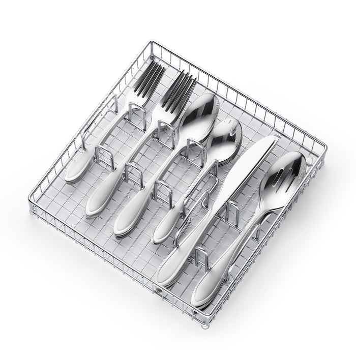 Yardena Sand 42 Piece Flatware Set with Chrome Caddy